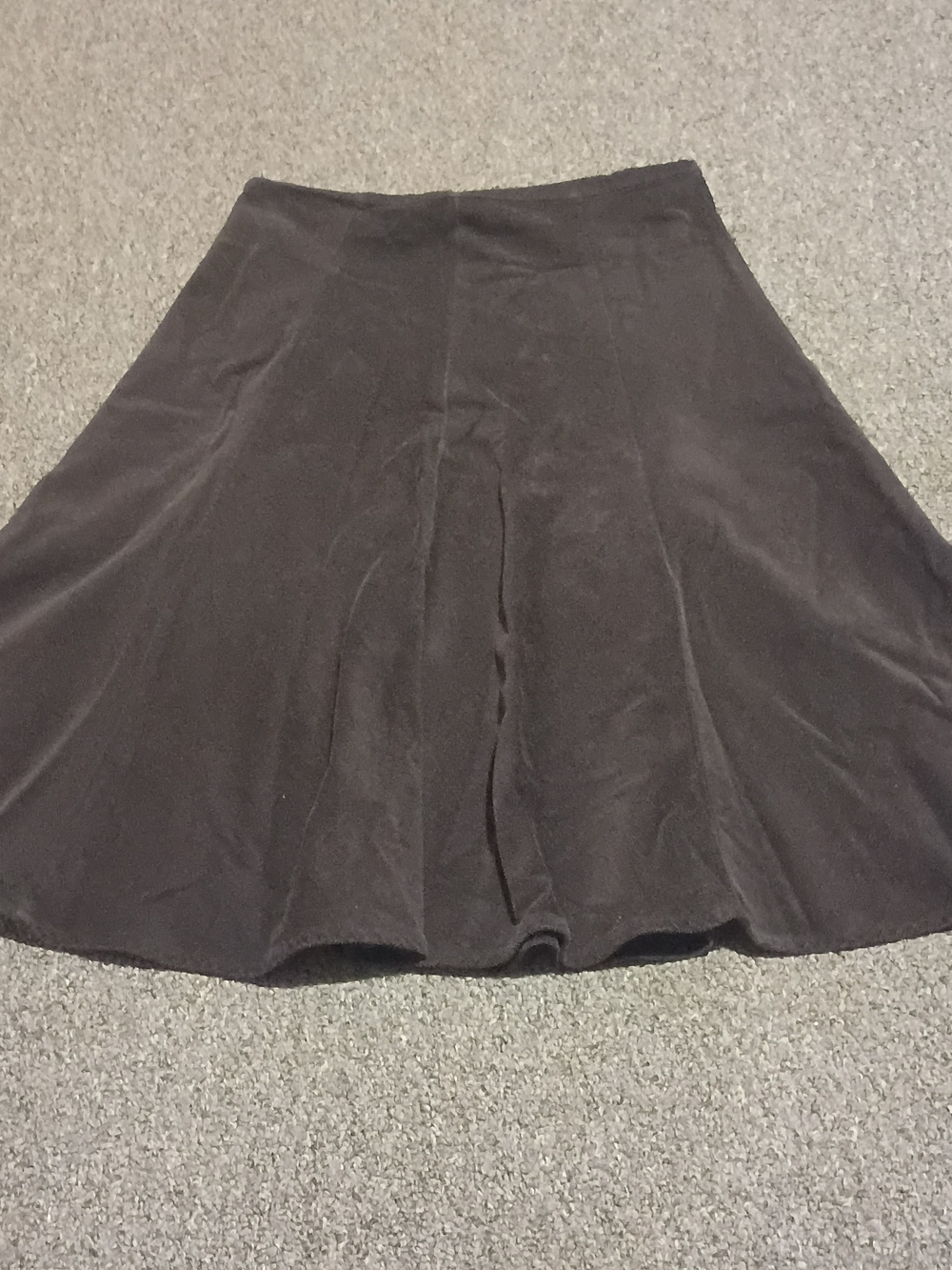 Jones New York Brown Corduroy Circle Skirt with Flared Panels